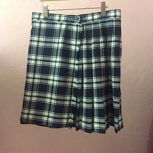 Private School British Style Blue Plaid Skirt